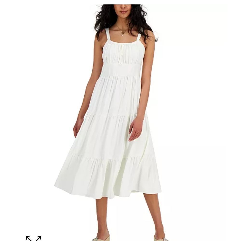 I.N.C. INTERNATIONAL CONCEPTSWomen's Tiered Tie-Neck Dress, Created for Macy's